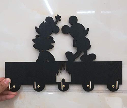 Mick Door Hooks,Disney Mickey Mouse Cartoon Animation Coat Hooks,Key Holder,Key Hanger for Wall、Entryway and Living Room ,Gift,5 Hooks Holder (a3)