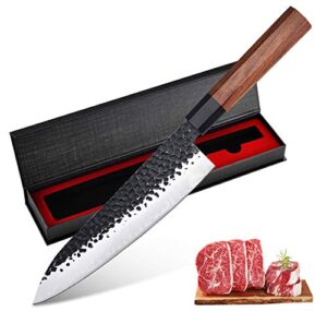 yaiba 8 inch chef knife professional japanese chef knife 3 layers 9cr18mov clad steel japanese kitchen knives gyuto knife sushi knife for kitchen