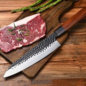 YAIBA 8 Inch Chef Knife Professional Japanese Chef Knife 3 layers 9CR18MOV Clad Steel Japanese Kitchen Knives Gyuto Knife Sushi Knife for Kitchen