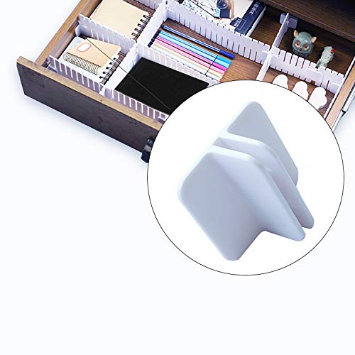 4 Pack Drawer Dividers Side Fixing Buckle Buckle Fixed Drawer Divider Clip for DIY Adjustable Drawer Dividers Dressing Table Tools