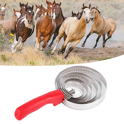 Horse Itching Brush, Shedding Blade Double Side Stainless Steel Brush Scraper with Soft Hand Grip for Large Horse