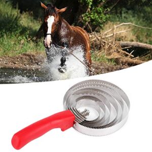 Horse Itching Brush, Shedding Blade Double Side Stainless Steel Brush Scraper with Soft Hand Grip for Large Horse