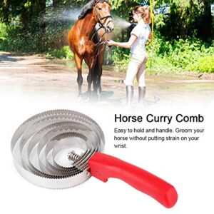 Horse Itching Brush, Shedding Blade Double Side Stainless Steel Brush Scraper with Soft Hand Grip for Large Horse