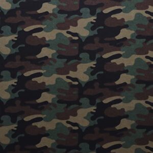 mook fabrics flannel prt camo, army, 15 yard bolt