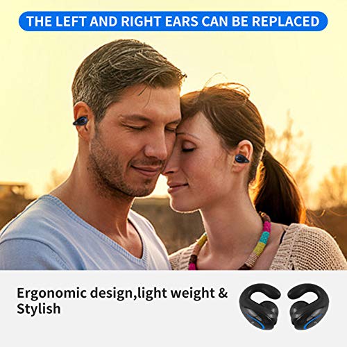 Bluetooth Headset, Sunffice Single Ear BT5.0 Ultralight Wireless Headphone Cell Phone Earpiece Ear Clip with Mic, Noise Canceling Handsfree Driving Earbud for iPhone, Android,Samsung Smartphone(Black)