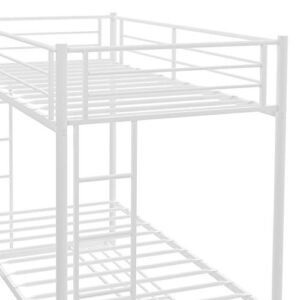 Twin Over Twin bunk Bed with Storage (White)