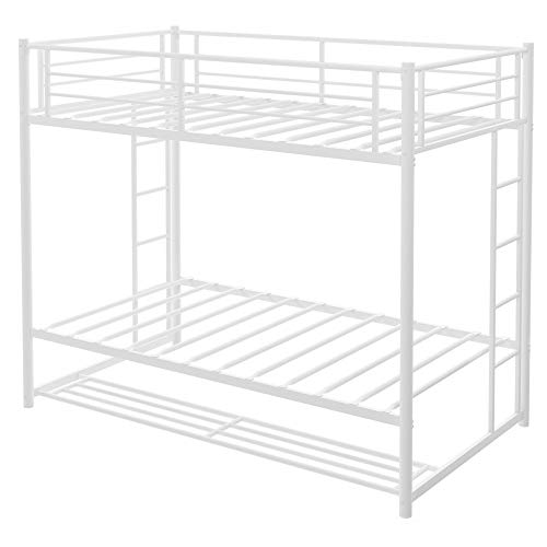 Twin Over Twin bunk Bed with Storage (White)