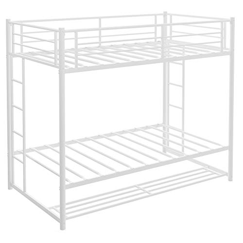 Twin Over Twin bunk Bed with Storage (White)