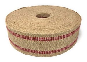 3.5" jute webbing for upholstery and crafts (11 lb red stripe, 72 yards)