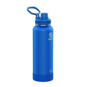 takeya actives insulated stainless steel water bottle with spout lid, 40 ounce, cobalt