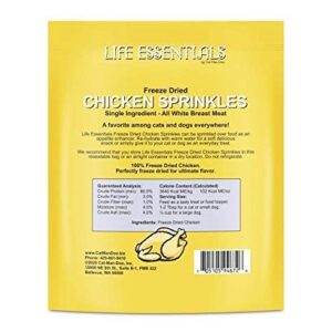 LIFE ESSENTIALS BY CAT-MAN-DOO All Natural Freeze Dried Chicken Crushed Sprinkles Powder for Dogs & Cats - No Fillers, Preservatives, or Additives - No Grain Tasty Treat