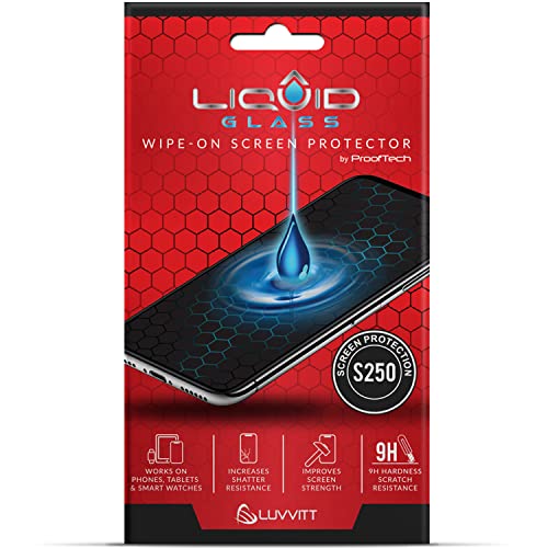 LIQUID GLASS Screen Protector with $250 Protection Coverage | Wipe On Scratch and Shatter Resistant Nano Technology for All Phones Tablets and Smart Watches - Universal Fit (New and Advanced)