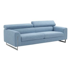 pasargad home serena modern indoor blue sofa with adjustable headrests