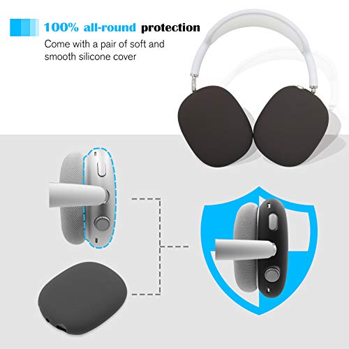 ProCase Hard Case for New AirPods Max, Travel Carrying Headphone Case with Silicone Earpad Cover & Mesh Pocket, AirPods Max Protective Portable Storage Bag -Black