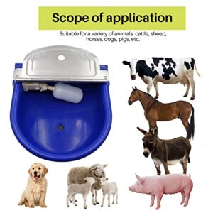 MINYULUA Automatic Waterer Bowl Large Horse Waterer with Float Valve and Drain Plug Automatic Water Feeder Dispenser Bowl for Sheep Dog Horse Cow Pig Plastic (Dark Blue)