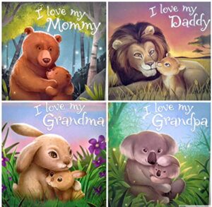 i love my daddy, mommy, grandma and grandpa board books - set of 4