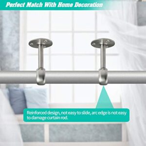 Creatyi Heavy Duty Closet Rod Brackets Closet Shower Curtain Rod Bracket Ceiling-Mount Brackets Closet Rod Holders Closet Pole Sockets Closet Rod Supports for 1 Inch Rod (2 PCS, Silver)