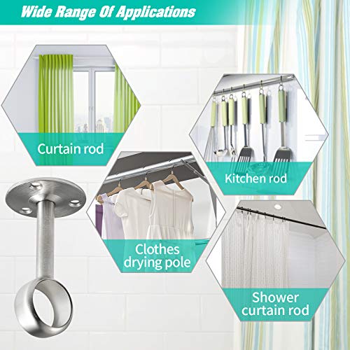 Creatyi Heavy Duty Closet Rod Brackets Closet Shower Curtain Rod Bracket Ceiling-Mount Brackets Closet Rod Holders Closet Pole Sockets Closet Rod Supports for 1 Inch Rod (2 PCS, Silver)