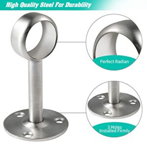 Creatyi Heavy Duty Closet Rod Brackets Closet Shower Curtain Rod Bracket Ceiling-Mount Brackets Closet Rod Holders Closet Pole Sockets Closet Rod Supports for 1 Inch Rod (2 PCS, Silver)