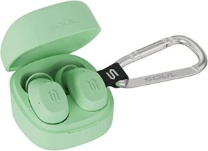 soul new s-nano true wireless earbuds - in ear headphones, ultra portable, bluetooth, ipx5 waterproof, transparency mode - lime