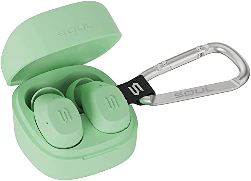 SOUL New S-Nano True Wireless Earbuds - in Ear Headphones, Ultra Portable, Bluetooth, IPX5 Waterproof, Transparency Mode - Lime