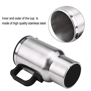 Car Heating Cup, 450ml Stainless Steel Electric in-car Travel Heating Cup Vehicle Heated Coffee Cup Mug Warmer for Heating Water Coffee and Tea by 12V Cigarette Lighter Plug