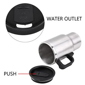 Car Heating Cup, 450ml Stainless Steel Electric in-car Travel Heating Cup Vehicle Heated Coffee Cup Mug Warmer for Heating Water Coffee and Tea by 12V Cigarette Lighter Plug