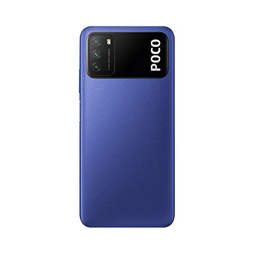 Xiaomi POCO M3 Smartphone, 4 GB + 64 GB, 6.53 ", FHD + Ampio 1080P FHD + Display 48 MP, Tripla Fotocamera, 6000mAh Batteria, Doppi Altoparlanti, Jack per Cuffie da 3.5 mm, Blu (Cool Blue)