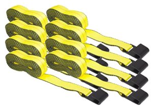 mytee products (8 pack) 2" x30' winch straps w/flat hook, wll 3335, flatbed tie down strap
