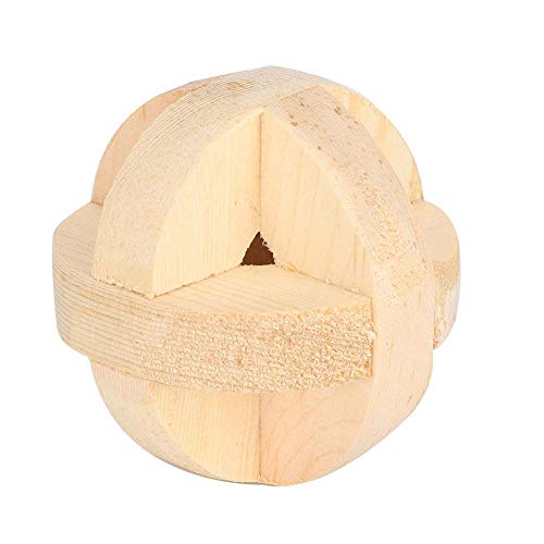 Dioche Hamster Wood Ball, Hamster Toy, Reliable 6cm / 2.4in Practical Interactive Toy Pets Hamster for Small Pet Reptiles