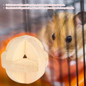 Dioche Hamster Wood Ball, Hamster Toy, Reliable 6cm / 2.4in Practical Interactive Toy Pets Hamster for Small Pet Reptiles