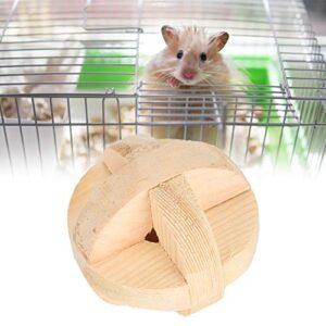 Dioche Hamster Wood Ball, Hamster Toy, Reliable 6cm / 2.4in Practical Interactive Toy Pets Hamster for Small Pet Reptiles
