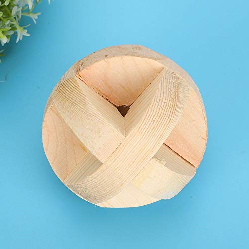 Dioche Hamster Wood Ball, Hamster Toy, Reliable 6cm / 2.4in Practical Interactive Toy Pets Hamster for Small Pet Reptiles