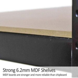 Yuhai 5 Tier Heavy Duty Metal Steel Shelving Storage Unit with MDF Boards for Shelf Organizer Rack with Adjustable Feet for Bathroom Kitchen Garage Office Home (180 x90 x40 cm)