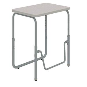 safco products alphabetter 2.0 height – adjustable student desk with swinging footrest bar, sit to stand, 22"-30", pebble gray