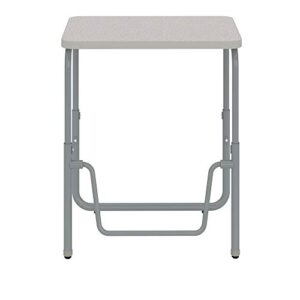 Safco Products AlphaBetter 2.0 Height – Adjustable Student Desk with Swinging Footrest Bar, Sit to Stand, 22"-30", Pebble Gray