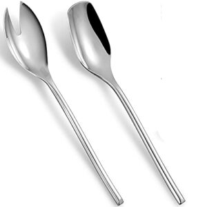 keawell deluxe large 10" salad servers，18/10 stainless steel salad serving set, set of 2 includes a salad spoon and salad fork.
