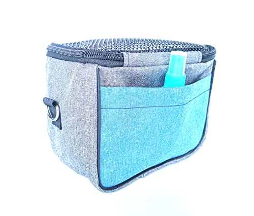 VVVSO Small Animal Outgoing Carrier Breathable Travel Bag Durable Guinea Pig Pouch Purse Portable with Shoulder Strap for Hedgehog Squirrel Chinchilla Rat Sugar Glider Ferret (M, Blue)