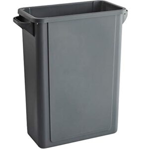 60 qt. / 15 gallon / 57 liters gray slim rectangular trash can. trash bin kitchen garbage can waste basket recycle bin