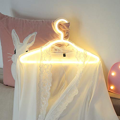 LED Cloth Hanger Neon Light Sign Wedding Dress Bedroom Romantic Decoration (Pink)