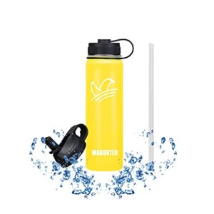 waburteo stainless steel water bottles with straw-22oz, 40oz, insulated water bottle with lids, multiple size & colors vacuum insulated bottle, keep liquids hot or cold