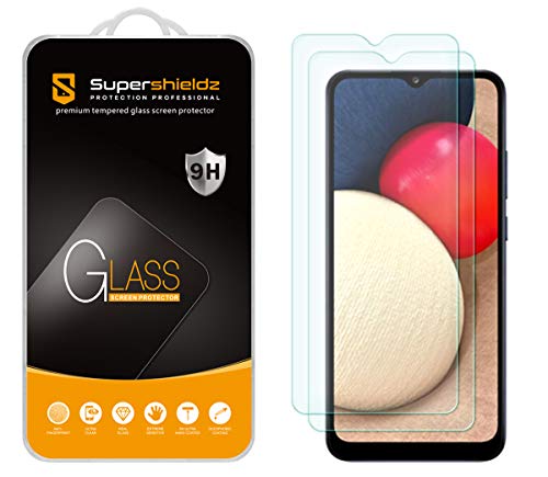 (2 Pack) Supershieldz Designed for Samsung Galaxy A02s Tempered Glass Screen Protector, Anti Scratch, Bubble Free