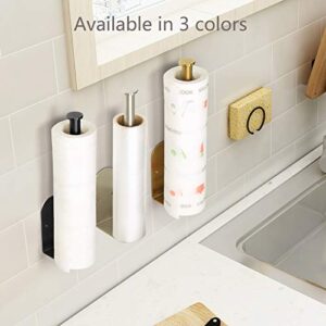 Gold Paper Towel Holder, OBODING, Self Adhesive or Drilling, Under Cabinet Paper Towel Holder Wall Mount, 304 Stainless Steel Kitchen Towel Holders for Kitchen, Cabinet, Bathroom (1 Pack, Gold)