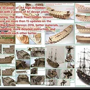 The Black Pearl Golden Version 2021 Wood Model Ship kit 31 inch