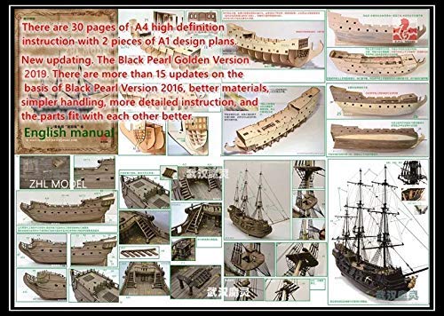 The Black Pearl Golden Version 2021 Wood Model Ship kit 31 inch