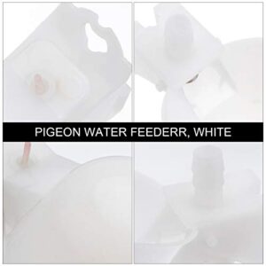 YARDWE 20PCS Automatic Pigeon Water Feeder Plastic Poultry Drinking Bowl Practical Quail Waterer Bird Supplies for Pigeon Chicken, White