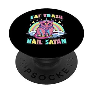 eat trash hail satan kawaii pastel goth possum popsockets swappable popgrip