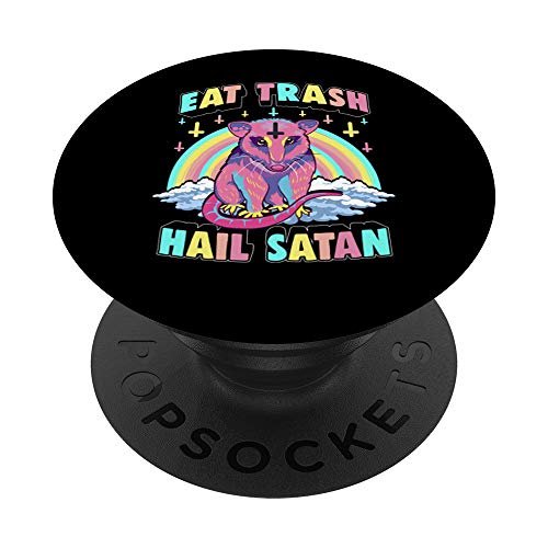 Eat Trash Hail Satan Kawaii Pastel Goth Possum PopSockets Swappable PopGrip