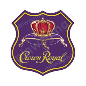 modern tin sign crown whiskey purple sign -shield metal sign -home beer bar cafe game room garage wall sign -11.8x11.8 inches weatherability gift