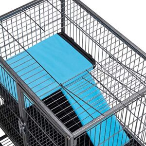 Yaheetech Metal Rolling Ferrets Cage Small Animal Cage for Adult Rats/Chinchillas Single Unit Critter Nation Cage w/Removable Ramp/Platform Black